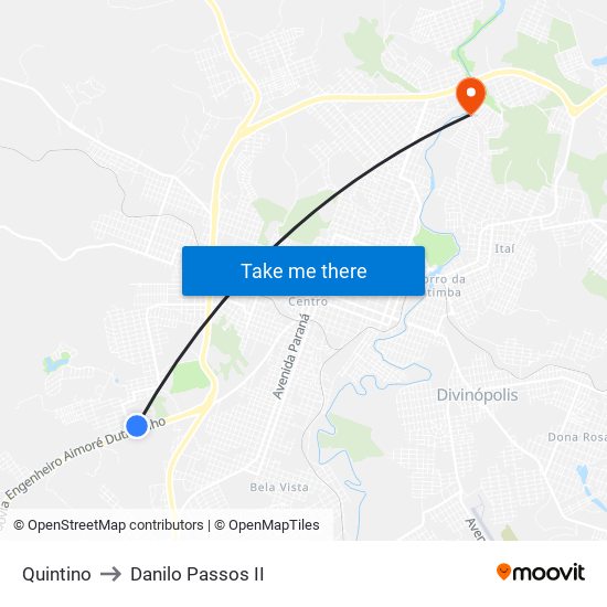Quintino to Danilo Passos II map