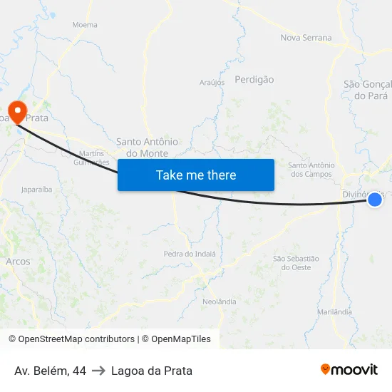 Av. Belém, 44 to Lagoa da Prata map