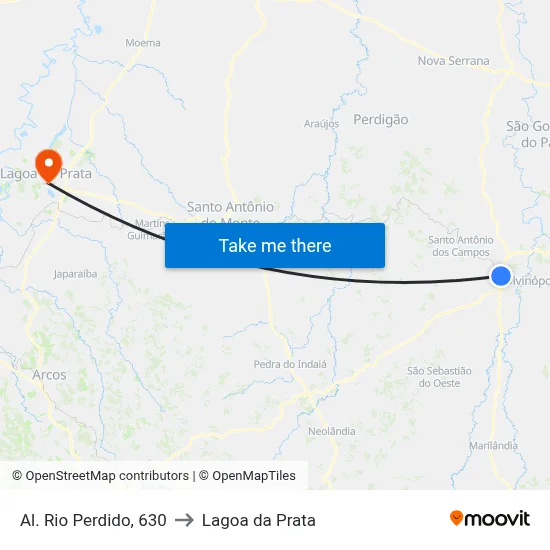 Al. Rio Perdido, 630 to Lagoa da Prata map