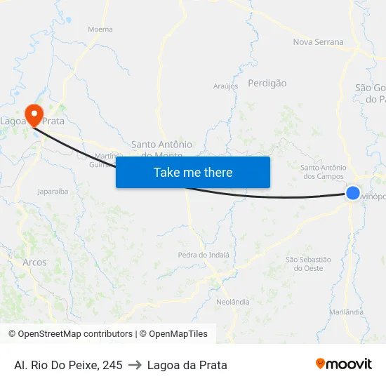 Al. Rio Do Peixe, 245 to Lagoa da Prata map