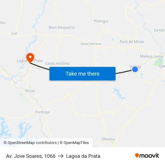 Av. Jove Soares, 1066 to Lagoa da Prata map