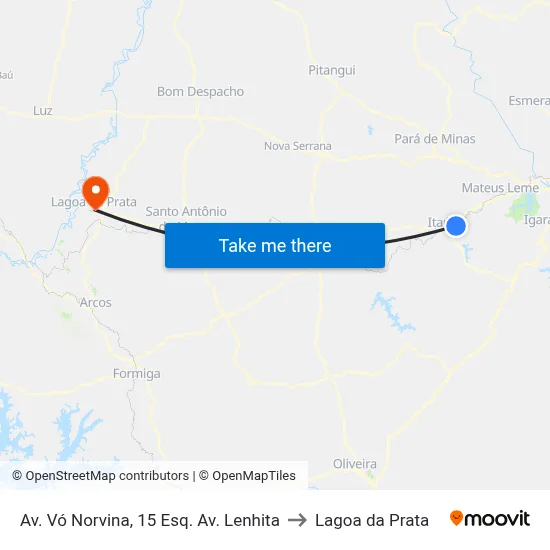 Av. Vó Norvina, 15 Esq. Av. Lenhita to Lagoa da Prata map