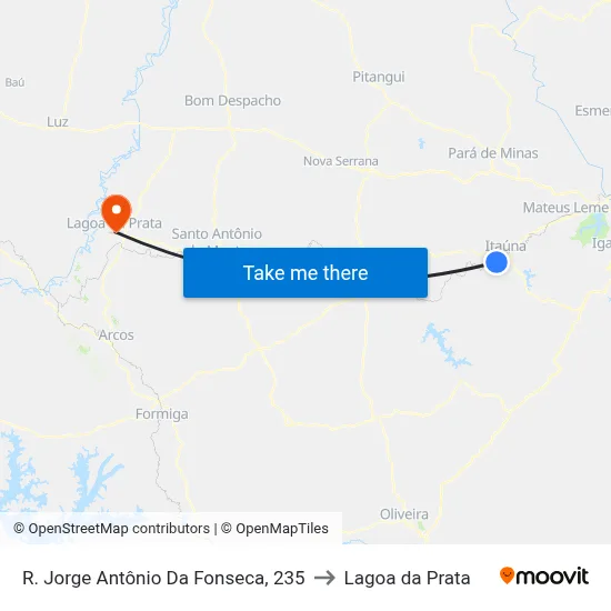 R. Jorge Antônio Da Fonseca, 235 to Lagoa da Prata map