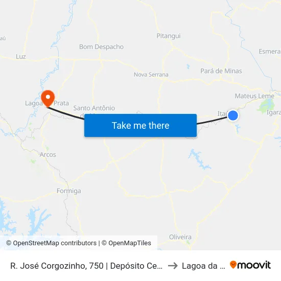 R. José Corgozinho, 750 | Depósito Cerâmica Do Lulu to Lagoa da Prata map