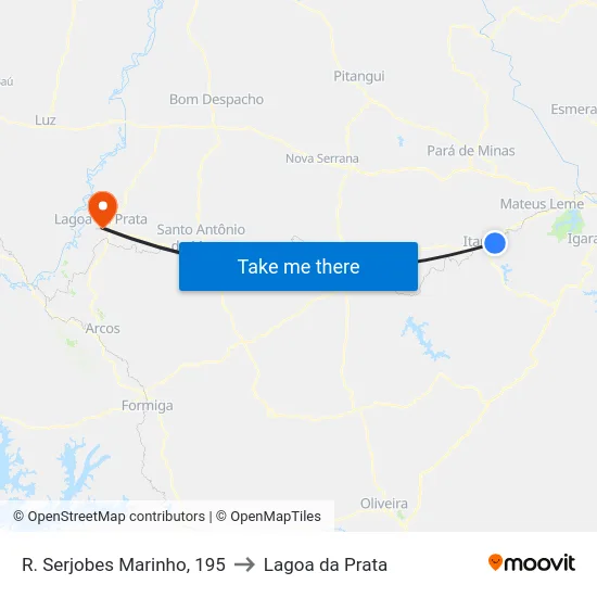 R. Serjobes Marinho, 195 to Lagoa da Prata map