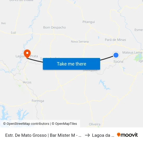 Estr. De Mato Grosso | Bar Mister M - Sentido Bairro to Lagoa da Prata map