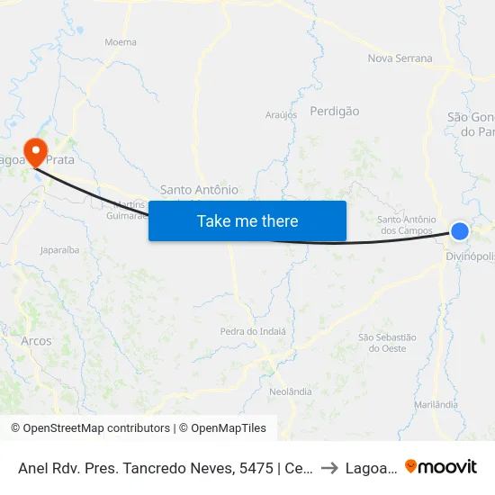 Anel Rdv. Pres. Tancredo Neves, 5475 | Centro De Distribuição E Administrativo A.B.C. to Lagoa da Prata map