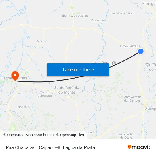 Rua Chácaras | Capão to Lagoa da Prata map