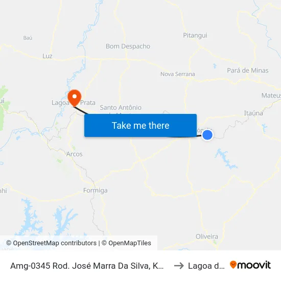 Amg-0345 Rod. José Marra Da Silva, Km 5,5 Leste | Entr. Dvl-120 to Lagoa da Prata map