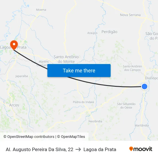 Al. Augusto Pereira Da Silva, 22 to Lagoa da Prata map
