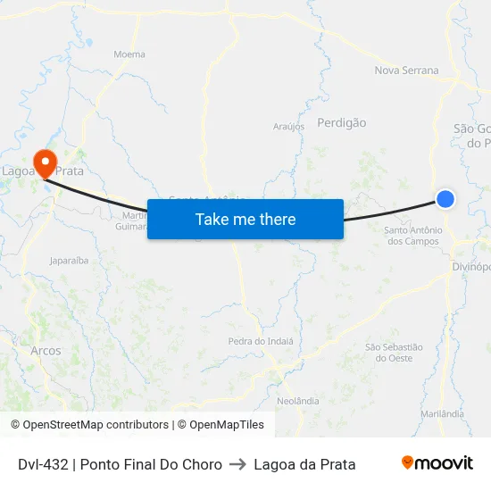 Dvl-432 | Ponto Final Do Choro to Lagoa da Prata map