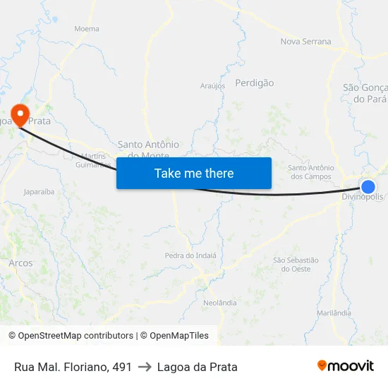 Rua Mal. Floriano, 491 to Lagoa da Prata map
