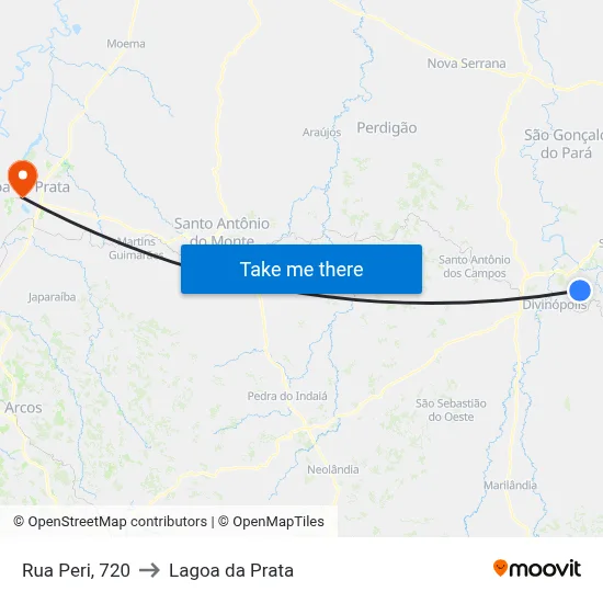 Rua Peri, 720 to Lagoa da Prata map