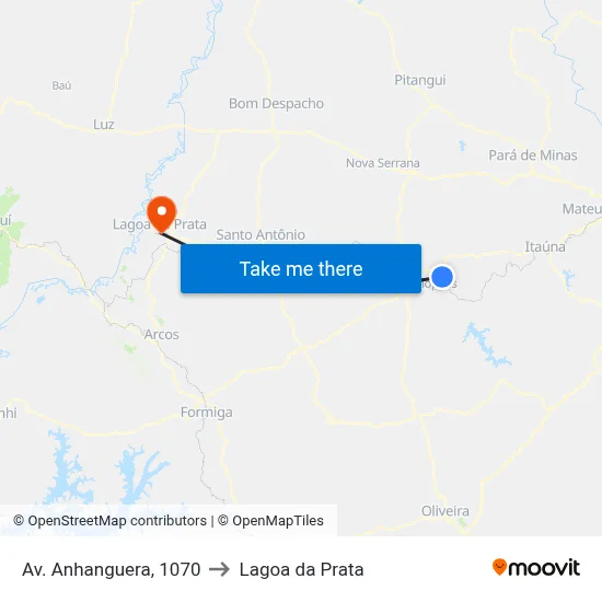 Av. Anhanguera, 1070 to Lagoa da Prata map