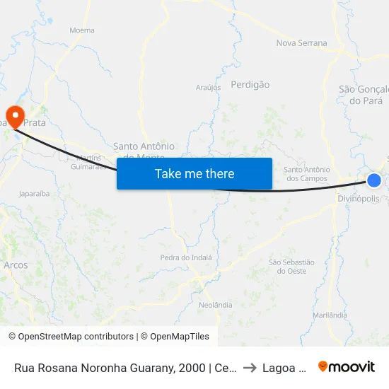 Rua Rosana Noronha Guarany, 2000 | Centro De Distribuição Femsa to Lagoa da Prata map