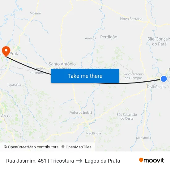 Rua Jasmim, 451 | Tricostura to Lagoa da Prata map