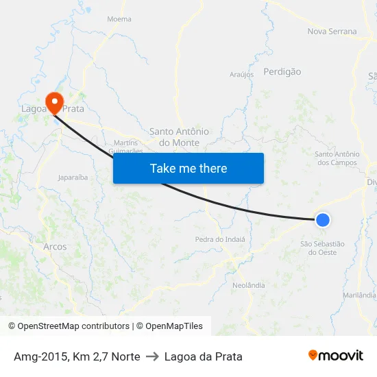 Amg-2015, Km 2,7 Norte to Lagoa da Prata map