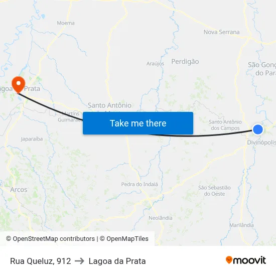 Rua Queluz, 912 to Lagoa da Prata map