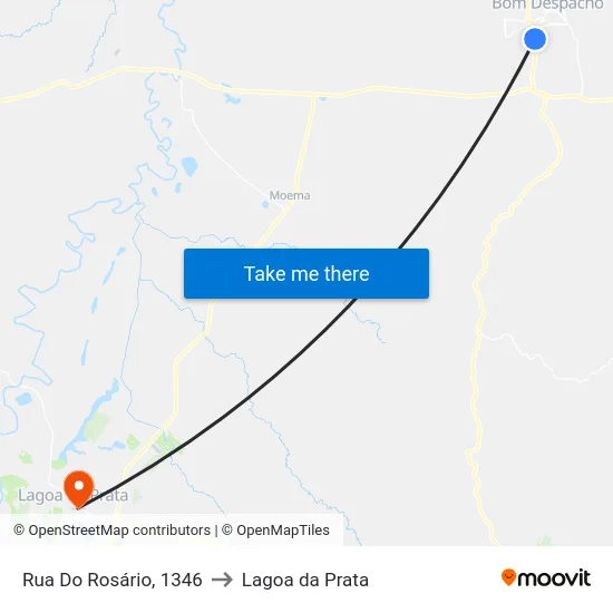 Rua Do Rosário, 1346 to Lagoa da Prata map