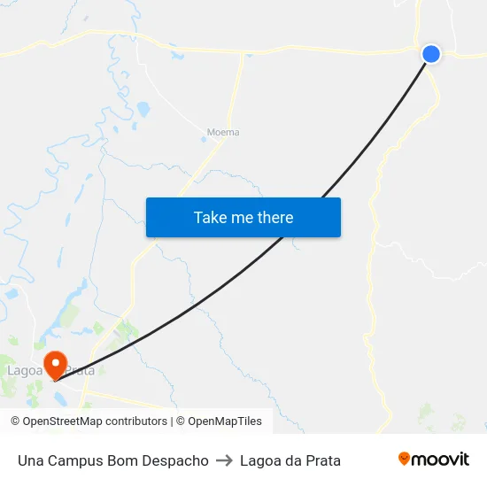 Una Campus Bom Despacho to Lagoa da Prata map
