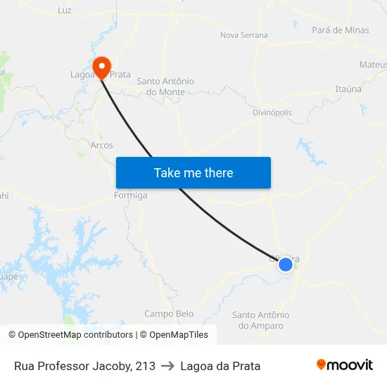 Rua Professor Jacoby, 213 to Lagoa da Prata map