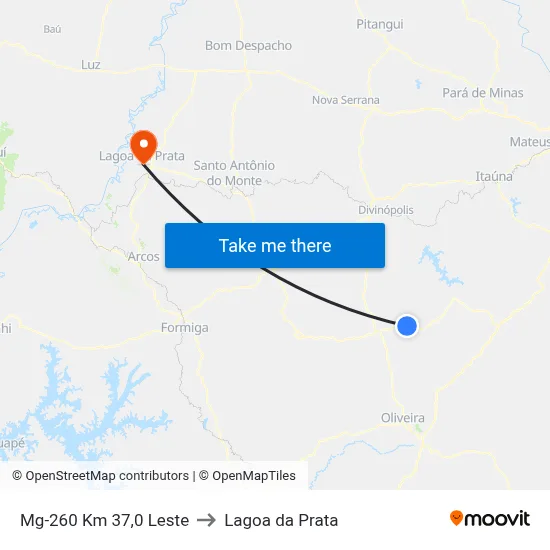 Mg-260 Km 37,0 Leste to Lagoa da Prata map
