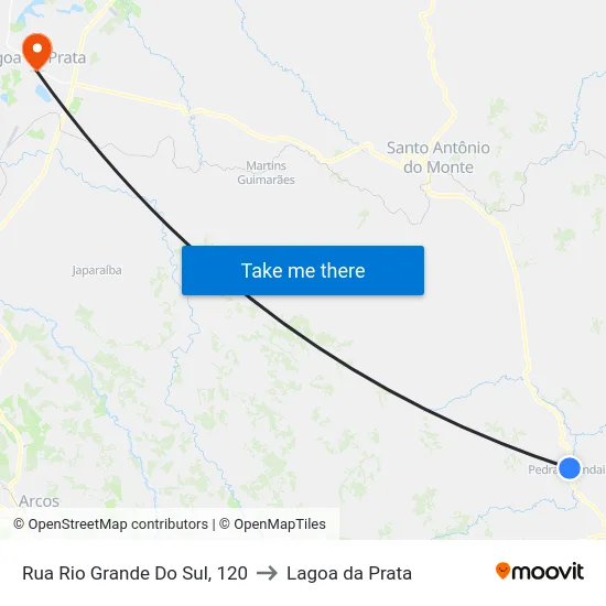 Rua Rio Grande Do Sul, 120 to Lagoa da Prata map