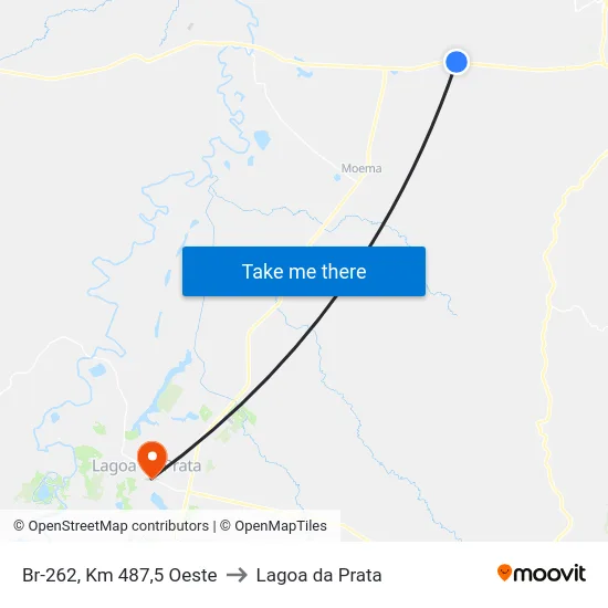 Br-262, Km 487,5 Oeste to Lagoa da Prata map