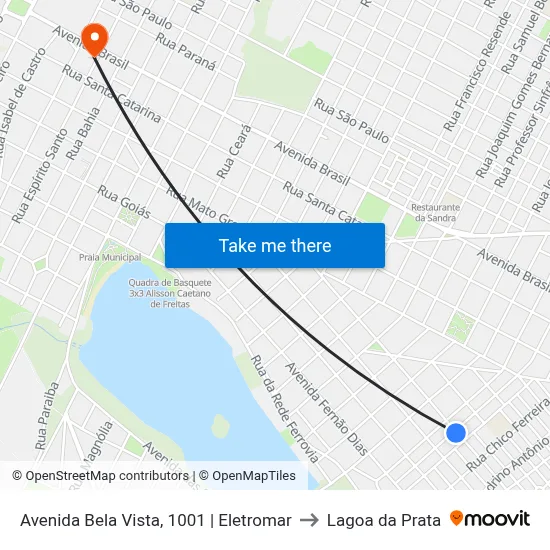 Avenida Bela Vista, 1001 | Eletromar to Lagoa da Prata map