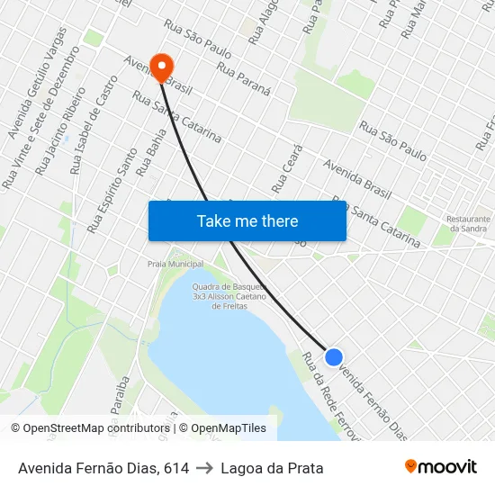 Avenida Fernão Dias, 614 to Lagoa da Prata map