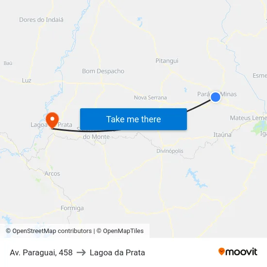 Av. Paraguai, 458 to Lagoa da Prata map