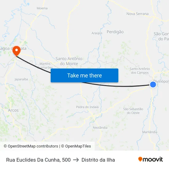 Rua Euclides Da Cunha, 500 to Distrito da Ilha map