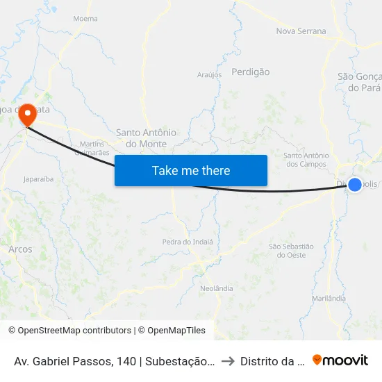 Av. Gabriel Passos, 140 | Subestação Cemig to Distrito da Ilha map
