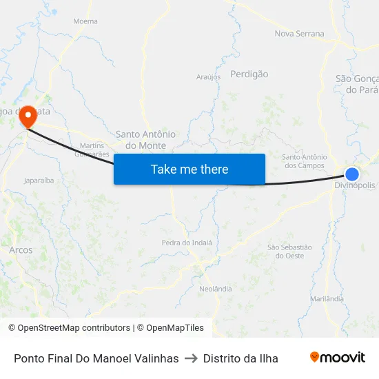 Ponto Final Do Manoel Valinhas to Distrito da Ilha map