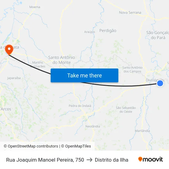 Rua Joaquim Manoel Pereira, 750 to Distrito da Ilha map