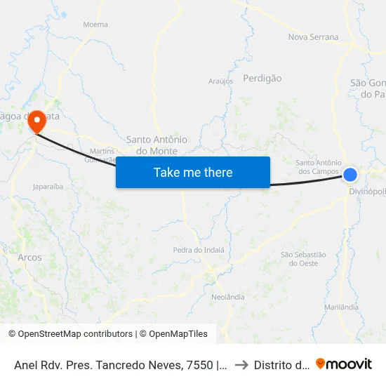 Anel Rdv. Pres. Tancredo Neves, 7550 | Minasmáquinas to Distrito da Ilha map