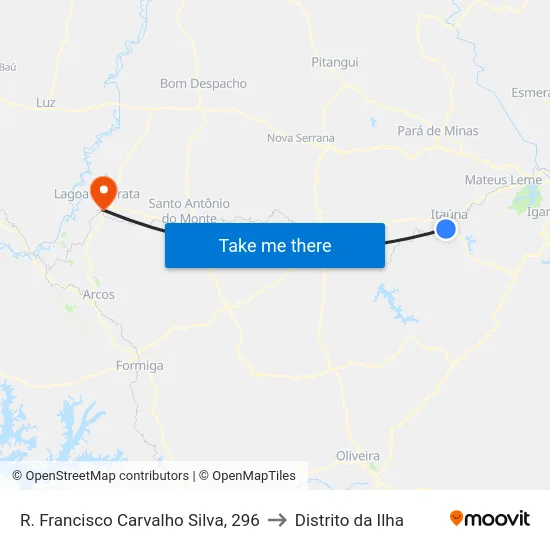 R. Francisco Carvalho Silva, 296 to Distrito da Ilha map
