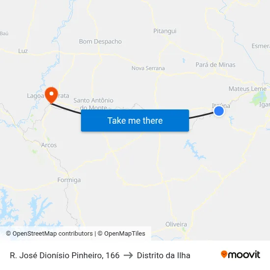 R. José Dionísio Pinheiro, 166 to Distrito da Ilha map