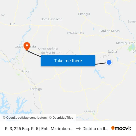 R. 3, 225 Esq. R. 5 | Entr. Marimbondo to Distrito da Ilha map