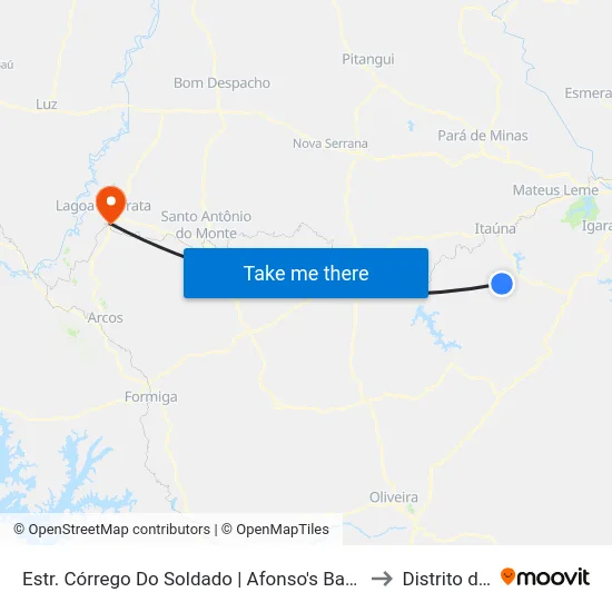 Estr. Córrego Do Soldado | Afonso's Bar - Sentido Bairro to Distrito da Ilha map