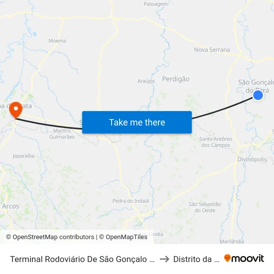 Terminal Rodoviário De São Gonçalo Do Pará to Distrito da Ilha map