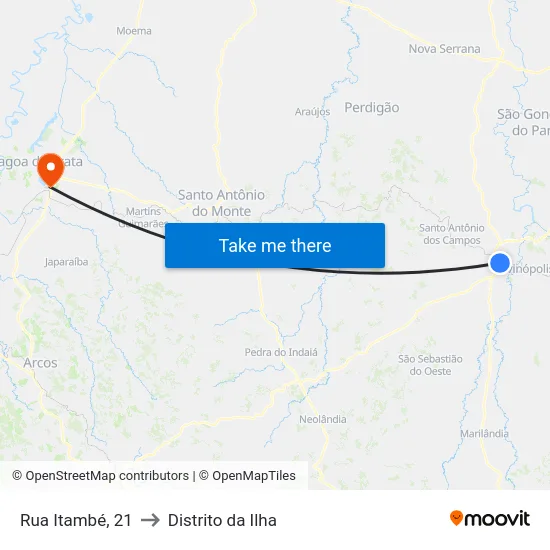 Rua Itambé, 21 to Distrito da Ilha map