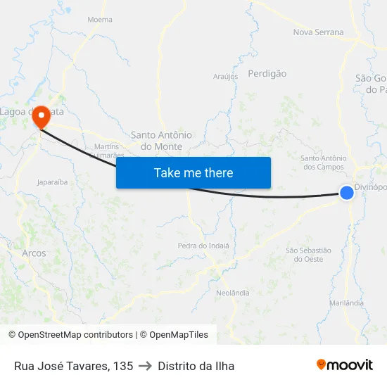 Rua José Tavares, 135 to Distrito da Ilha map