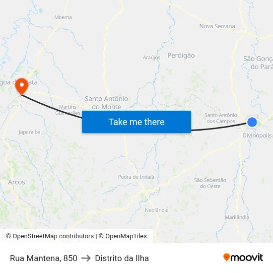 Rua Mantena, 850 to Distrito da Ilha map