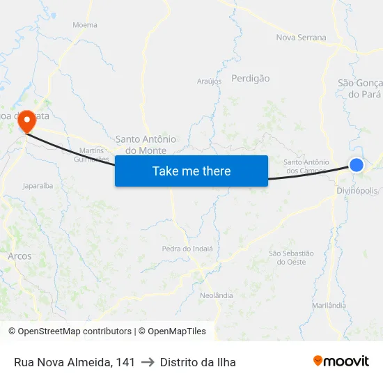 Rua Nova Almeida, 141 to Distrito da Ilha map