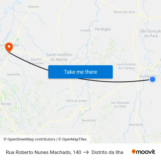 Rua Roberto Nunes Machado, 140 to Distrito da Ilha map