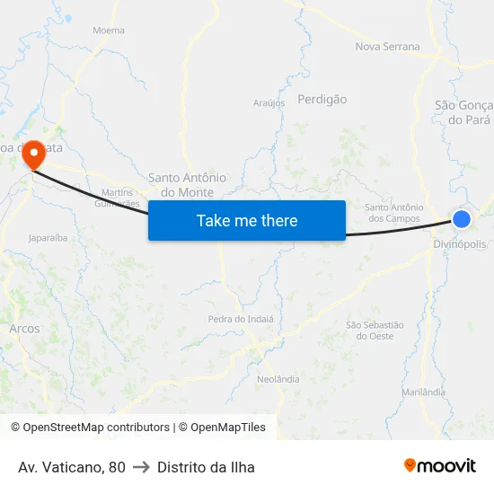Av. Vaticano, 80 to Distrito da Ilha map