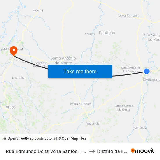 Rua Edmundo De Oliveira Santos, 145 to Distrito da Ilha map