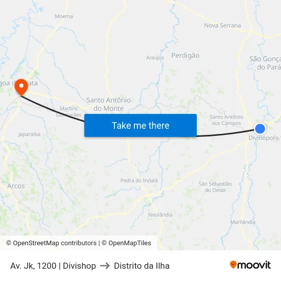 Av. Jk, 1200 | Divishop to Distrito da Ilha map