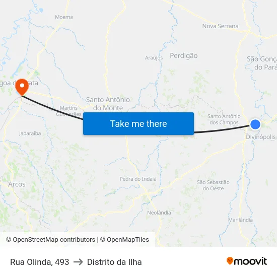 Rua Olinda, 493 to Distrito da Ilha map